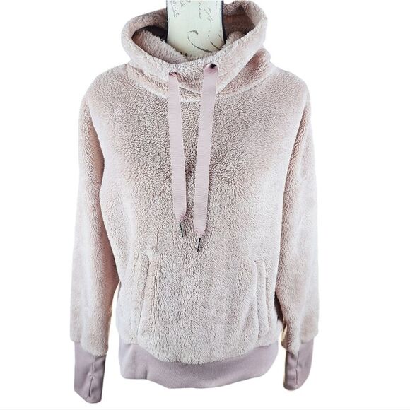 Mondetta -863 Women's Cowl Neck Sherpa Pullover in Pink Size Medium - Picture 1 of 7
